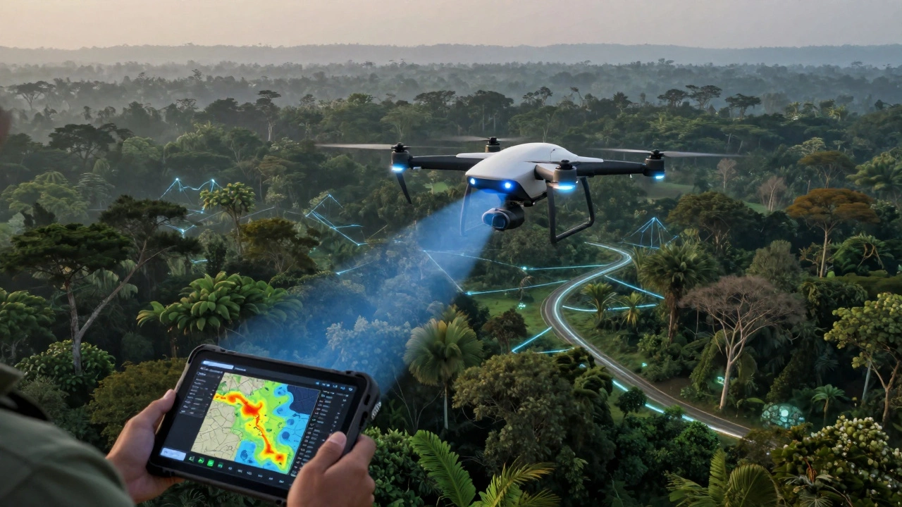 Drone and tech monitor wildlife corridors in Indian forest