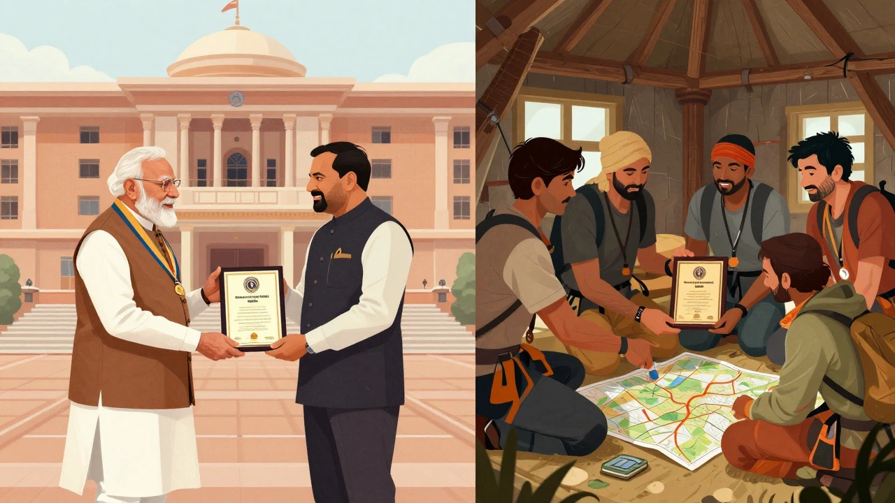 Split view of government award vs peer recognition
